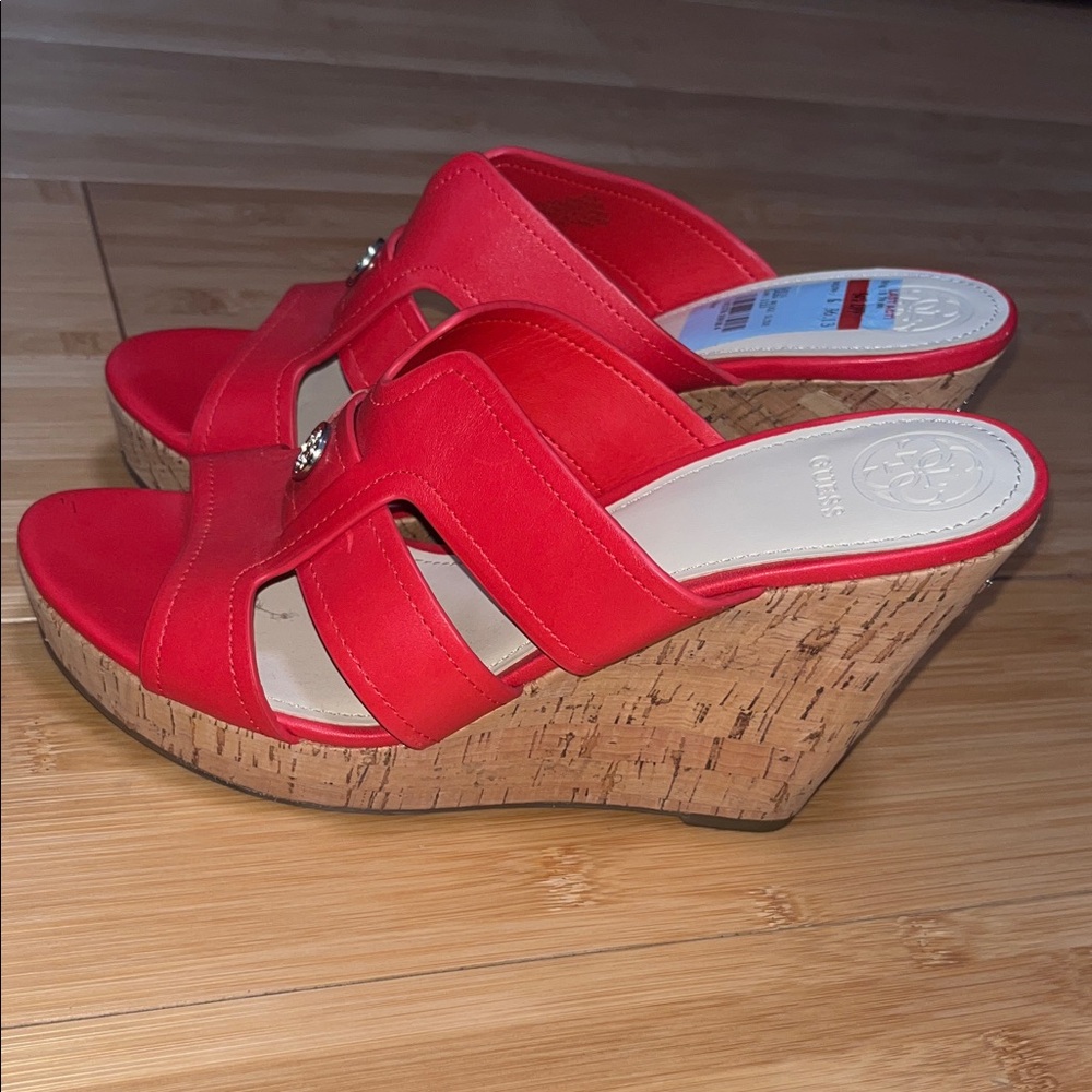 Guess Red Leather Mules - Picture 3 of 4